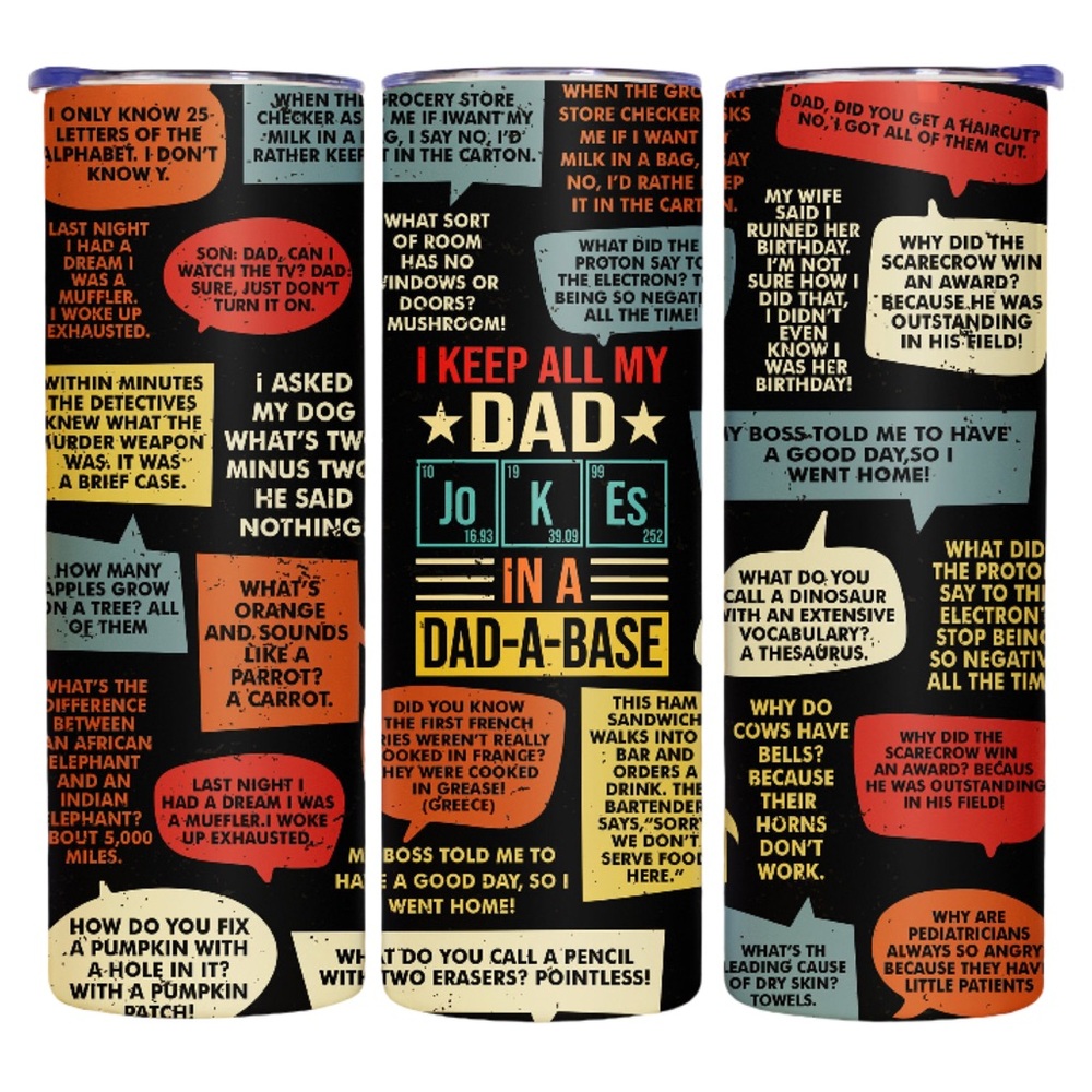 Colorful Dad Joke Tumbler